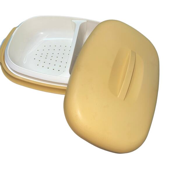 Tupperware Steamer Vegetable Rice Divider Harvest Gold 1273 1274 1275 Lot of 4 - Picture 4 of 12